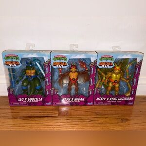 TMNT Godzilla MIKEY x KING GHIDORAH/RAPH x RODAN/LEO x GODZILLA *Lot Of 3* NEW